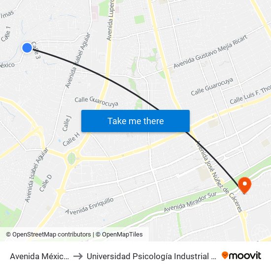 Avenida México, 182 to Universidad Psicología Industrial Dominicana map