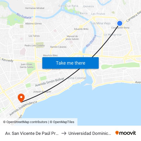 Av. San Vicente De Paúl Prox. Carr. Mella to Universidad Dominico Americana map