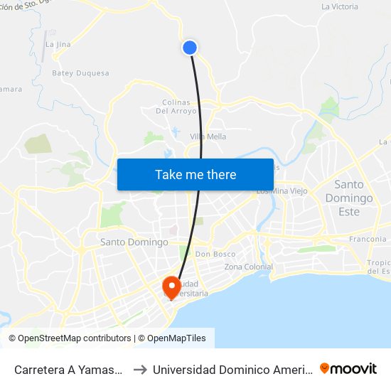 Carretera A Yamasa, 96 to Universidad Dominico Americana map