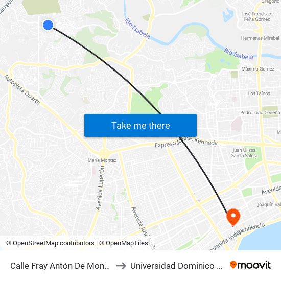 Calle Fray Antón De Montesinos, 15 to Universidad Dominico Americana map