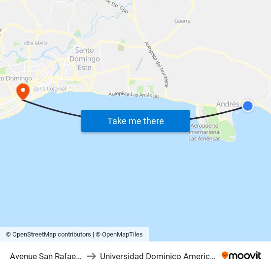 Avenue San Rafael, 9 to Universidad Dominico Americana map