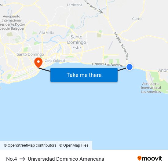 No.4 to Universidad Dominico Americana map
