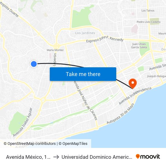 Avenida México, 141 to Universidad Dominico Americana map