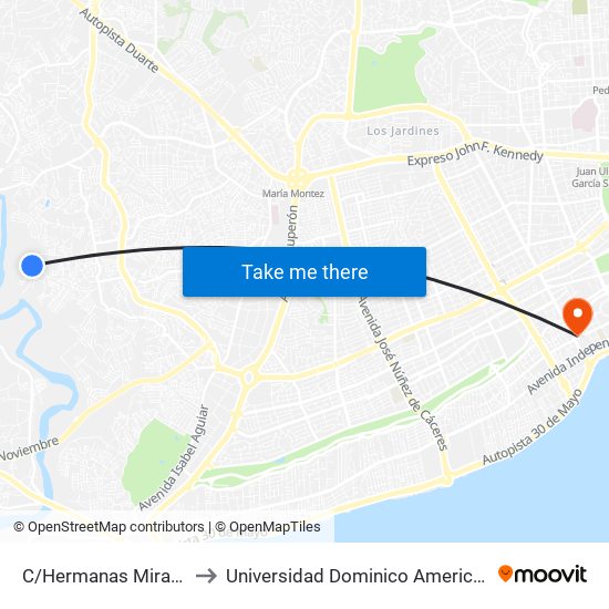 C/Hermanas Mirabal to Universidad Dominico Americana map