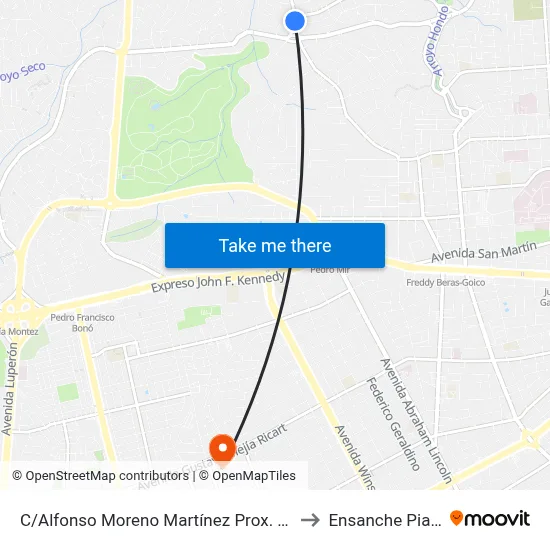 C/Alfonso Moreno Martínez Prox. C/Arabia to Ensanche Piantini map