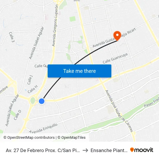 Av. 27 De Febrero Prox. C/San Pio X to Ensanche Piantini map