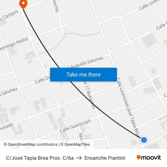 C/José Tapia Brea Prox. C/6a to Ensanche Piantini map