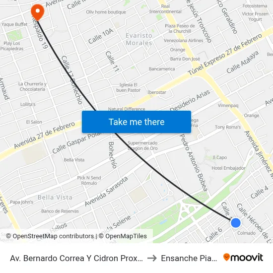 Av. Bernardo Correa Y Cidron Prox. C/1ra to Ensanche Piantini map