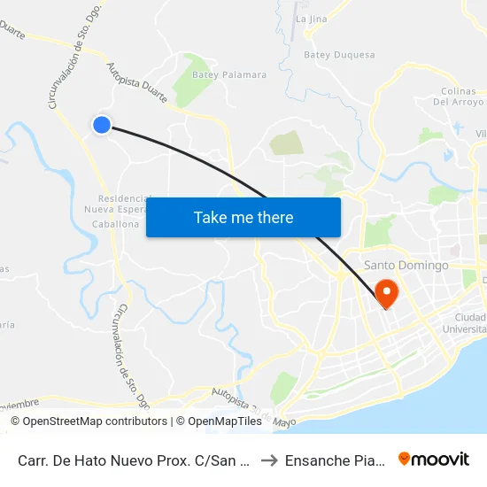 Carr. De Hato Nuevo Prox. C/San Rafael to Ensanche Piantini map