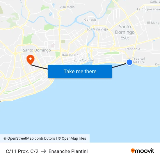 C/11 Prox. C/2 to Ensanche Piantini map