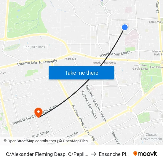 C/Alexander Fleming Desp. C/Pepillo Salcedo to Ensanche Piantini map