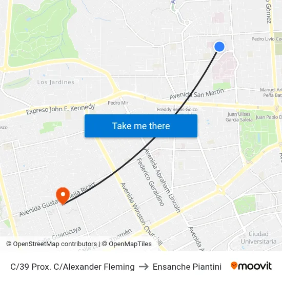 C/39 Prox. C/Alexander Fleming to Ensanche Piantini map
