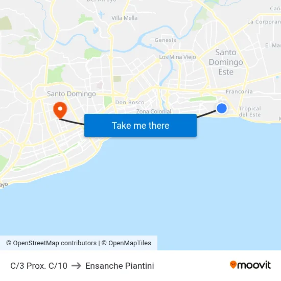 C/3 Prox. C/10 to Ensanche Piantini map