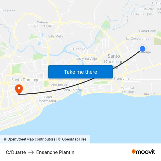 C/Duarte to Ensanche Piantini map