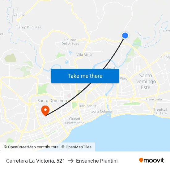 Carretera La Victoria, 521 to Ensanche Piantini map