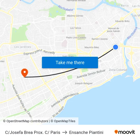 C/Josefa Brea Prox. C/ Paris to Ensanche Piantini map