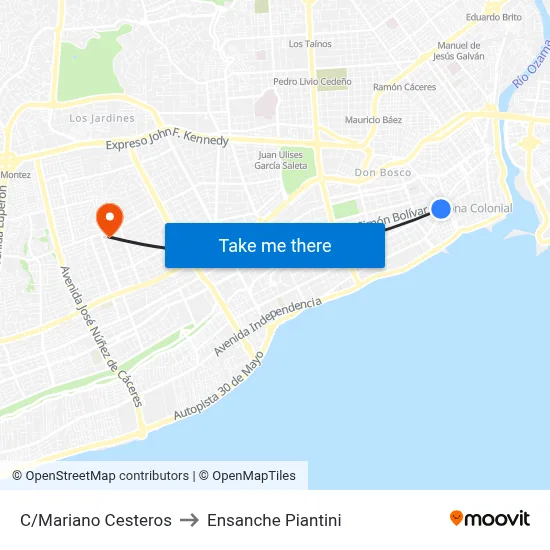 C/Mariano Cesteros to Ensanche Piantini map