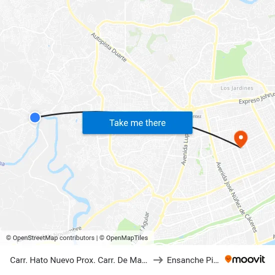 Carr. Hato Nuevo Prox. Carr. De Manoguayabo to Ensanche Piantini map