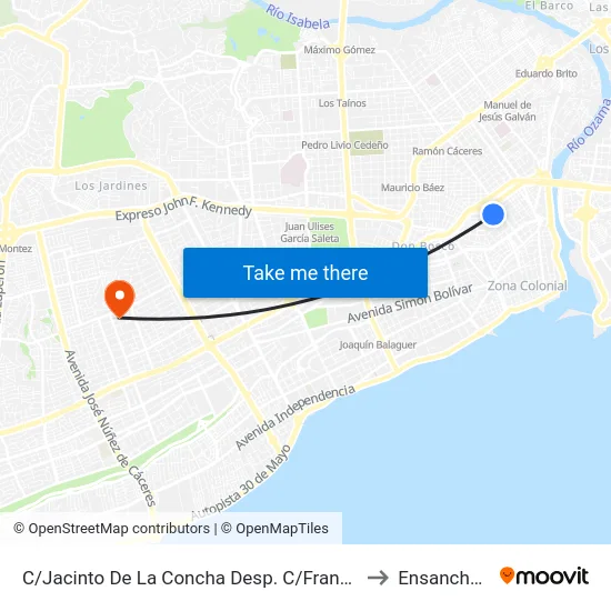 C/Jacinto De La Concha Desp. C/Francisco Henriquez Y Carvajal to Ensanche Piantini map