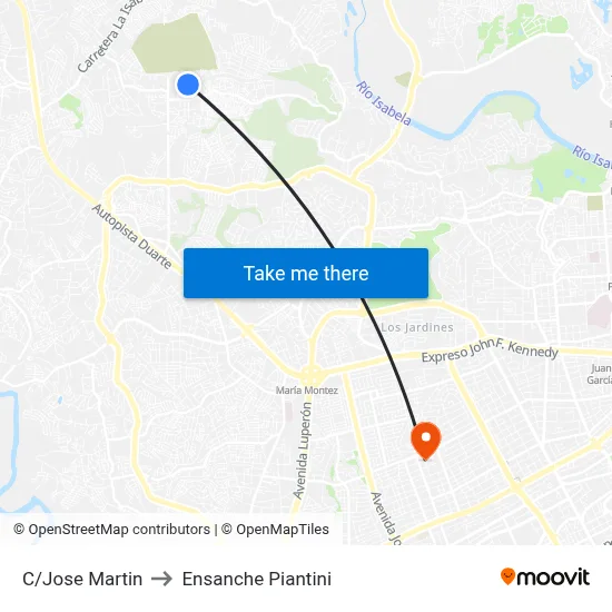 C/Jose Martin to Ensanche Piantini map