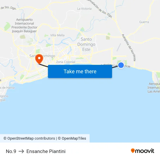 No.9 to Ensanche Piantini map
