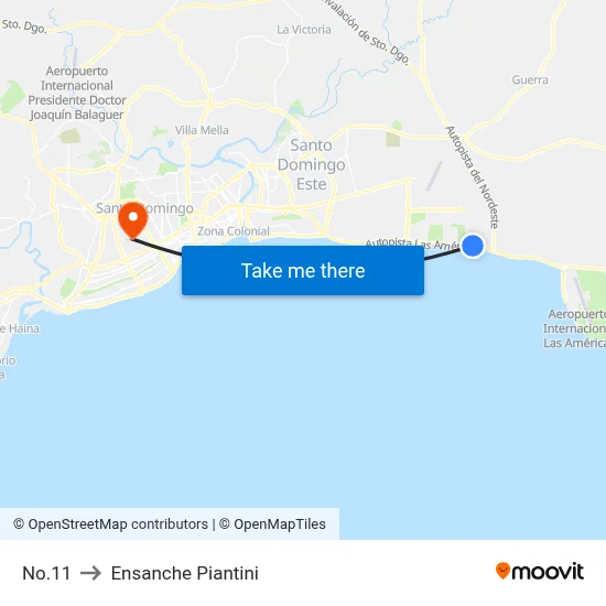 No.11 to Ensanche Piantini map