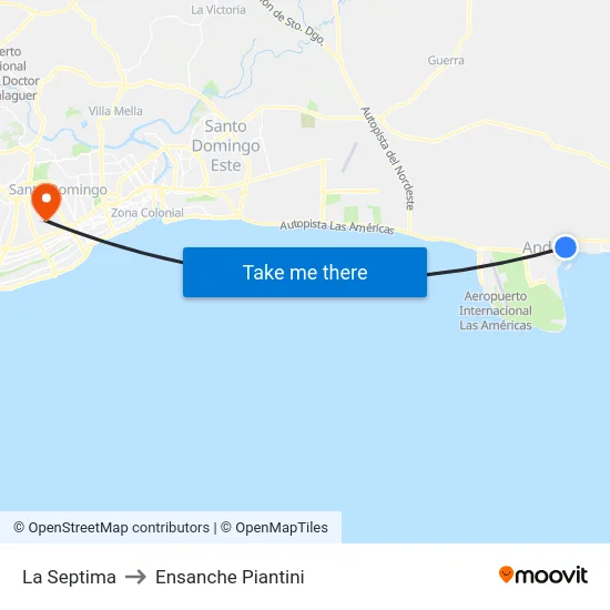 La Septima to Ensanche Piantini map