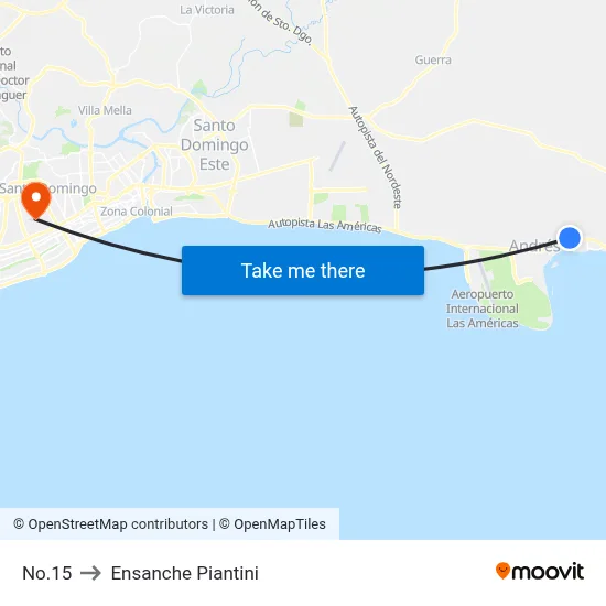 No.15 to Ensanche Piantini map