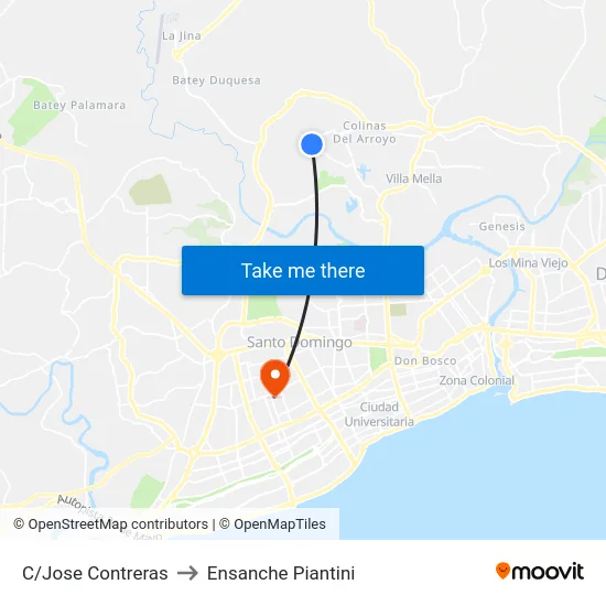 C/Jose Contreras to Ensanche Piantini map