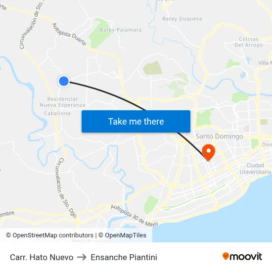 Carr. Hato Nuevo to Ensanche Piantini map