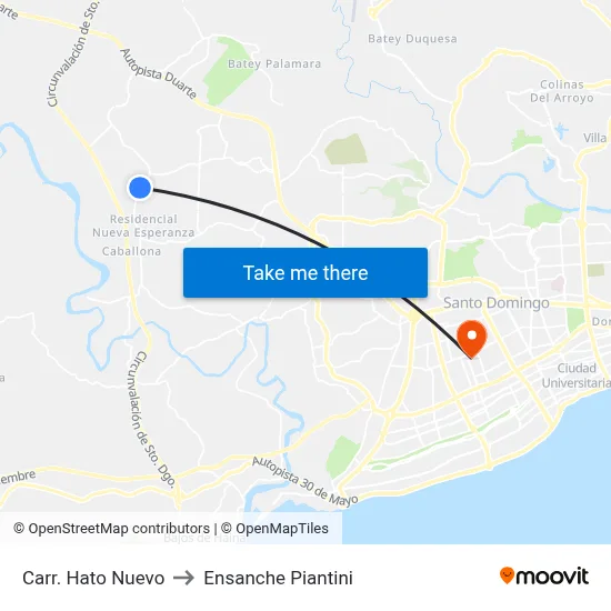 Carr. Hato Nuevo to Ensanche Piantini map