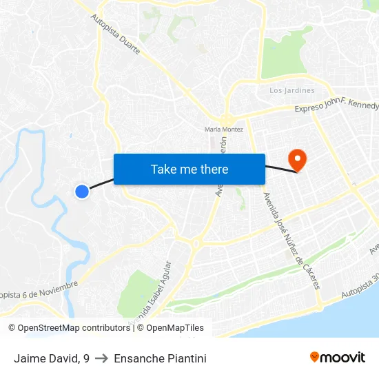 Jaime David, 9 to Ensanche Piantini map