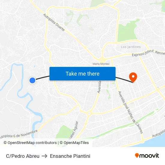 C/Pedro Abreu to Ensanche Piantini map
