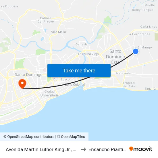 Avenida Martin Luther King Jr., 36 to Ensanche Piantini map