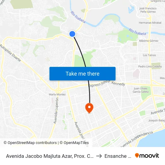 Avenida Jacobo Majluta Azar, Prox. Carretera La Isabela to Ensanche Piantini map