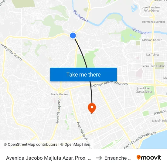 Avenida Jacobo Majluta Azar, Prox. C/Rogelia Arvelo to Ensanche Piantini map