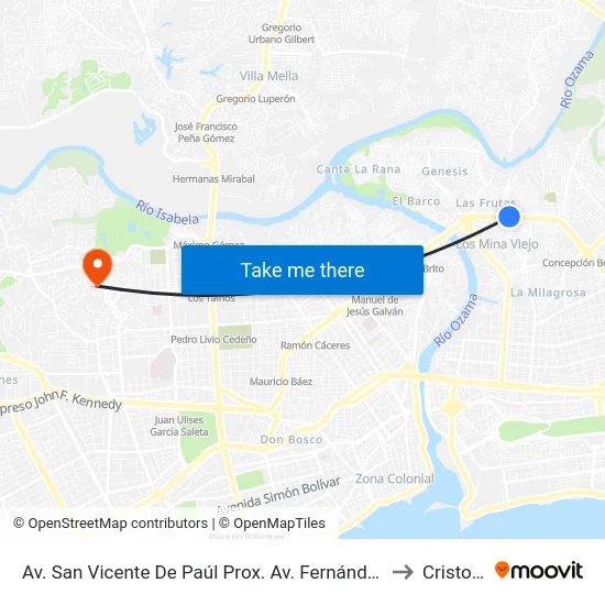 Av. San Vicente De Paúl Prox. Av. Fernández De Navarrete to Cristo Rey map