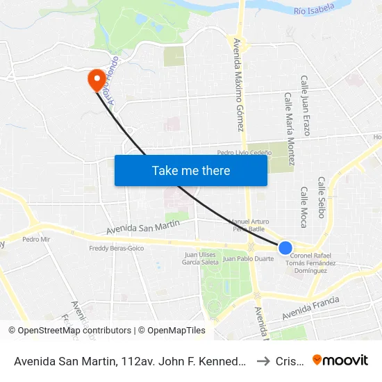 Avenida San Martin, 112av. John F. Kennedy Prox. C/Paseo De Los Aviadores to Cristo Rey map