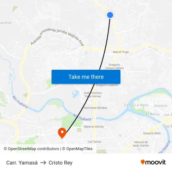 Carr. Yamasá to Cristo Rey map