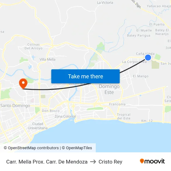 Carr. Mella Prox. Carr. De Mendoza to Cristo Rey map