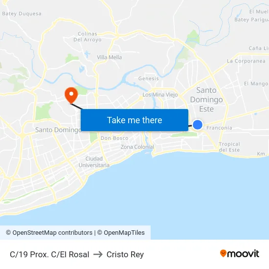 C/19 Prox. C/El Rosal to Cristo Rey map