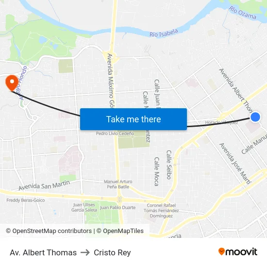 Av. Albert Thomas to Cristo Rey map