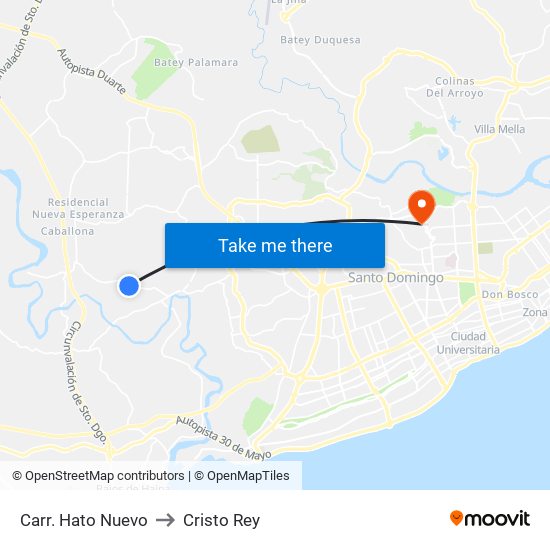 Carr. Hato Nuevo to Cristo Rey map