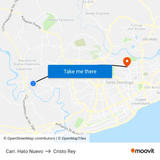 Carr. Hato Nuevo to Cristo Rey map