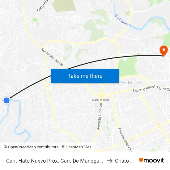 Carr. Hato Nuevo Prox. Carr. De Manoguayabo to Cristo Rey map