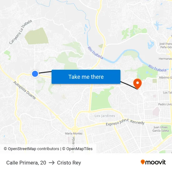 Calle Primera, 20 to Cristo Rey map