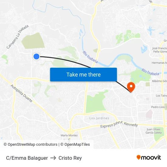 C/Emma Balaguer to Cristo Rey map