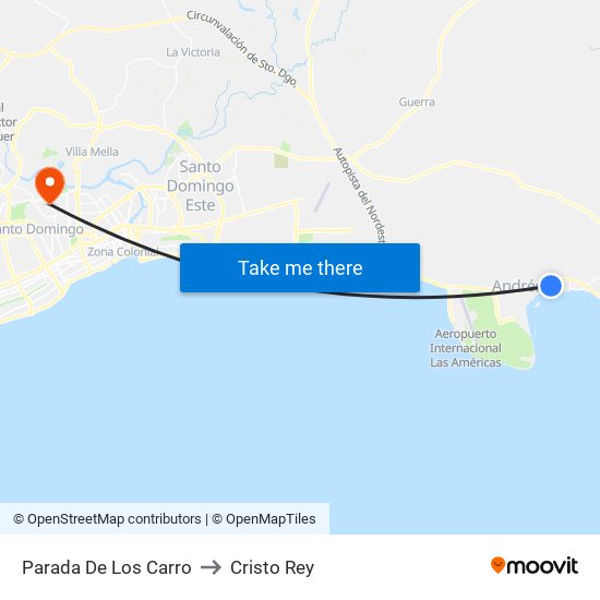 Parada De Los Carro to Cristo Rey map