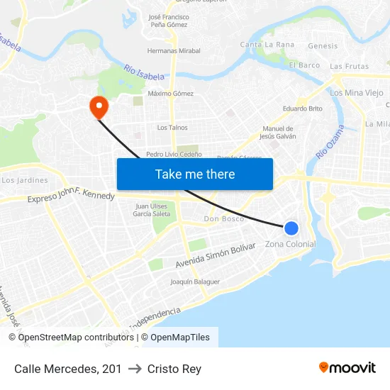 Calle Mercedes, 201 to Cristo Rey map