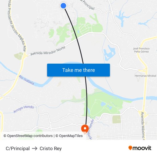 C/Principal to Cristo Rey map